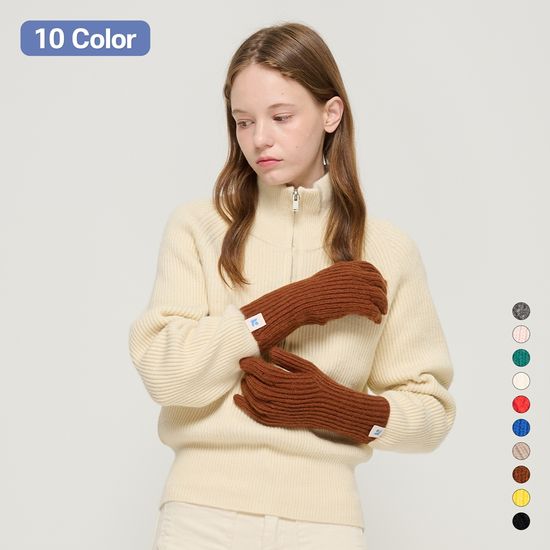 소프트 핑거홀 롱 니트 장갑 (10색상)