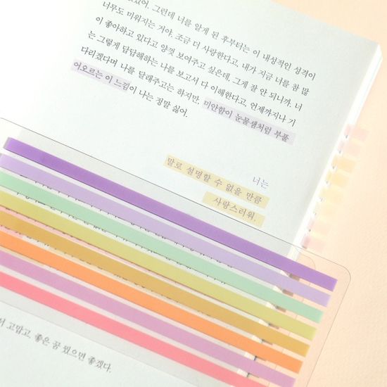 비팬시 롱 인덱스 스티커 (플래그 밑줄 형광)