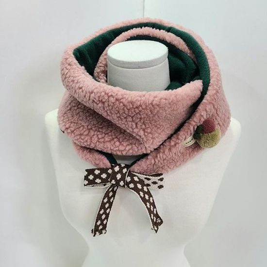 [애슬릿]뽀글이 털 리본 쁘띠 미니 머플러 목도리