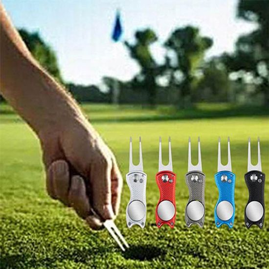 스텐 접이식 디봇 골프 그린보수기 디봇툴 잔디포크