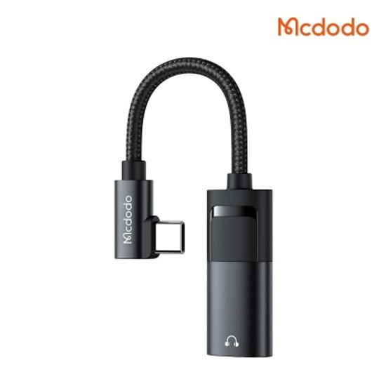 맥도도 90도 듀얼젠더 3.5mm AUX 오디오+C타입 충전