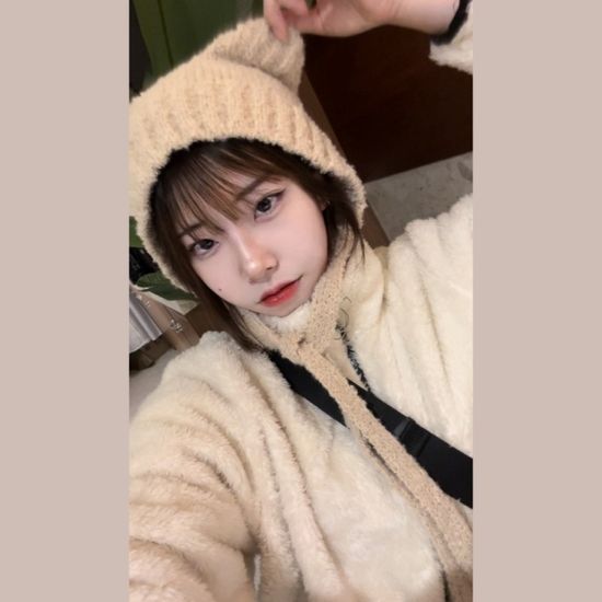 여성 겨울 귀여운 곰돌이 고양이 귀 비니 니트 모자