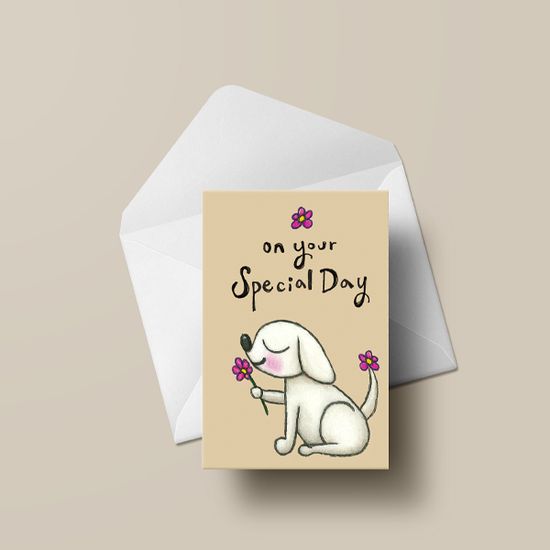ON YOUR SPECIAL DAY 강아지카드 캘리그라피