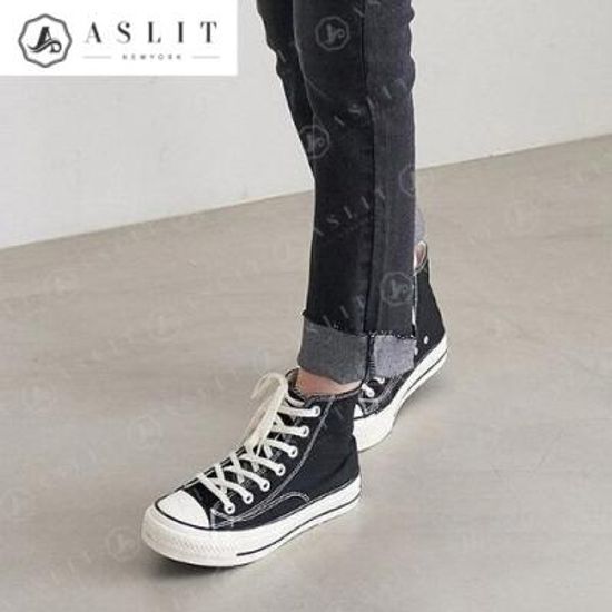 [애슬릿]여성 레이스업 하이탑 통굽 스니커즈 3cm