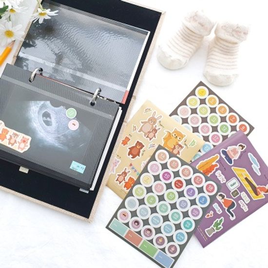 태교일기 데코팩 ver.2(주수스티커+태교+코너스티커)