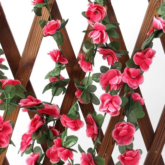 가랜드 장미 조화 넝쿨 2p세트(레드) 인테리어조화