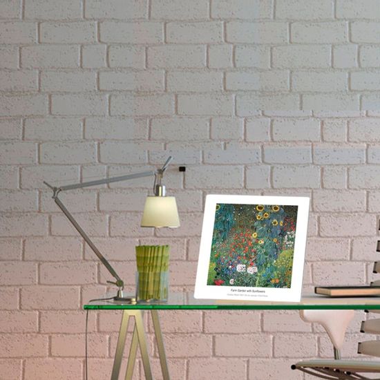 클림트 - 해바라기 꽃이 있는 농장 정원 20x20cm