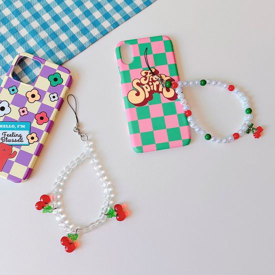 체리 비즈 폰 스트랩(2종)