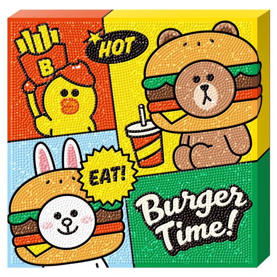 DIY 보석십자수 라인프렌즈 버거타임 25x25 BS25-408