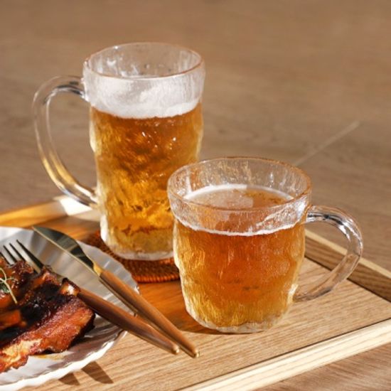 스펜 손잡이 유리컵, 머그컵 2size