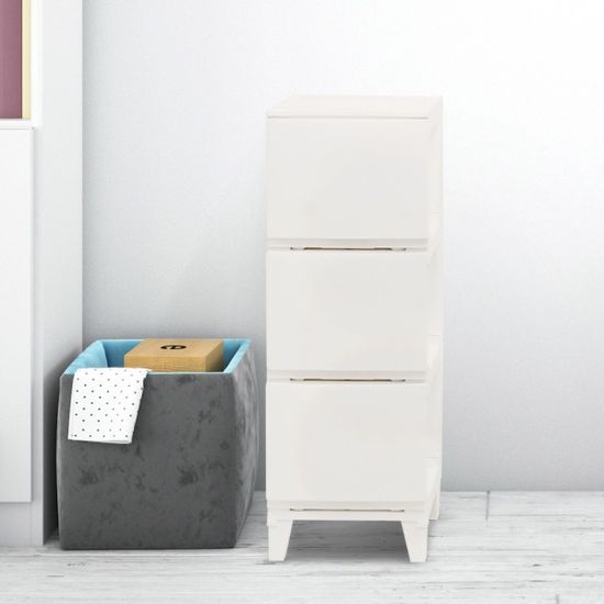 보노 심플리 240 플라스틱 서랍장 3단 슬림형 틈새장