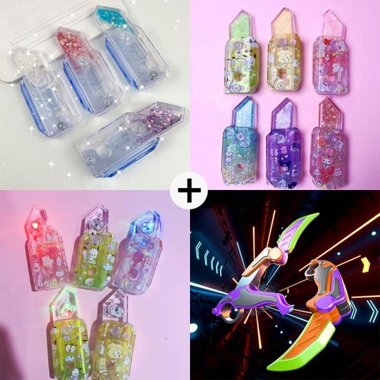 LED 글리터 토이 클로 나이프 피젯 칼 4종세트 스피너