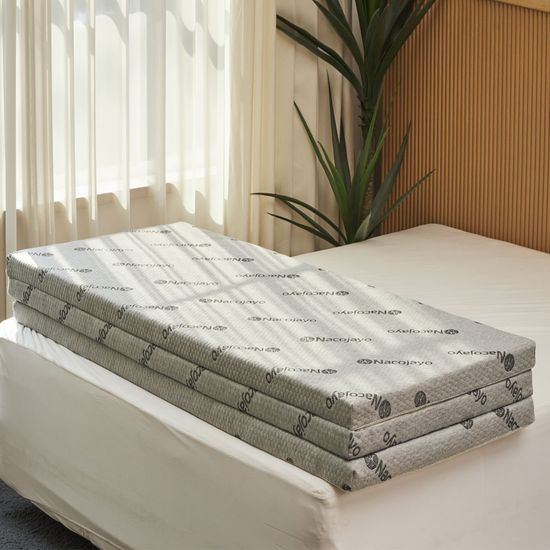 나코자요 3단 접이식 매트리스 에어코일 고분자 토퍼