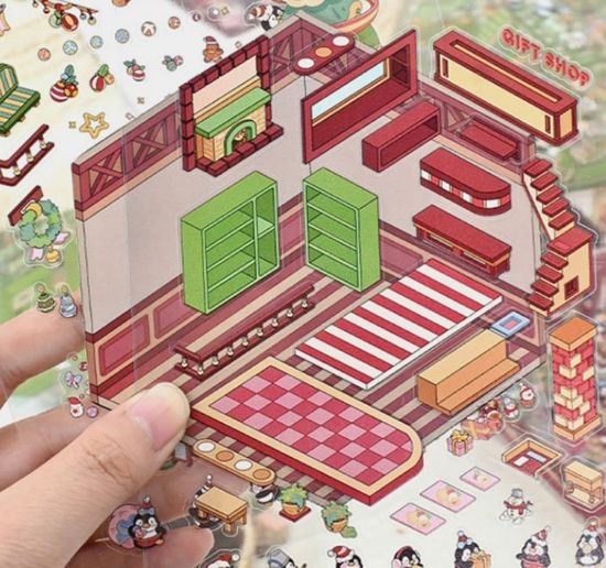 크리스마스 집 꾸미기 3D 입체 다꾸 스티커 재료