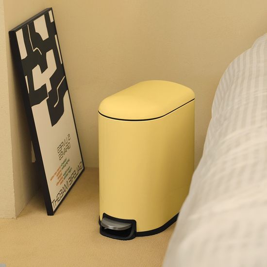 밀리_무소음 페달 휴지통 슬림형 10L