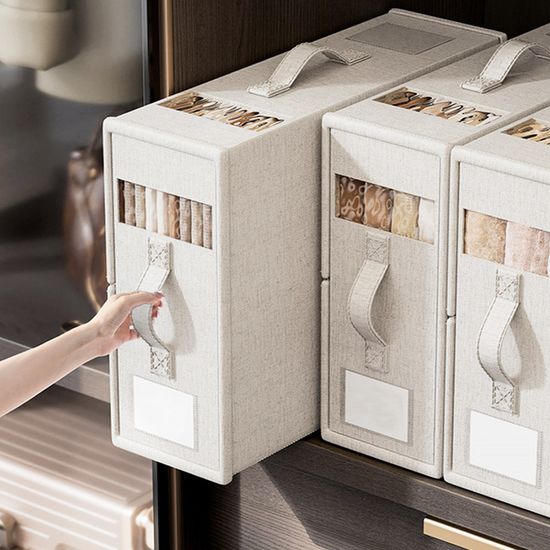코튼 린넨 리빙 박스 옷 이불 수납 정리함 보관함