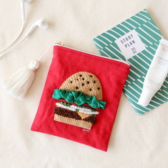 hobbyful 프랑스자수 수제버거 파우치 클래스