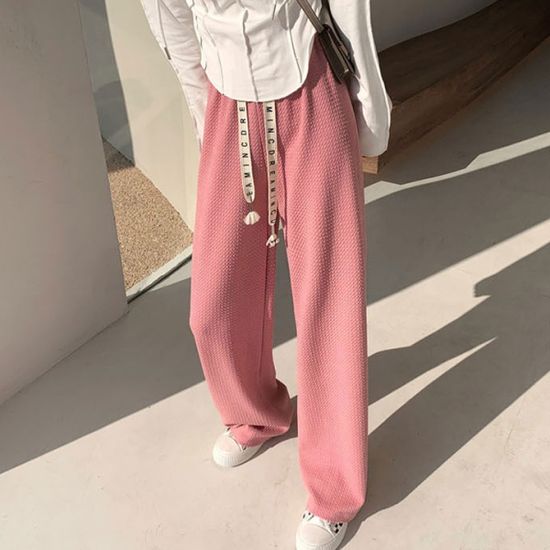 찰랑핏 데일리 엠보 와이드 밴딩팬츠 4color