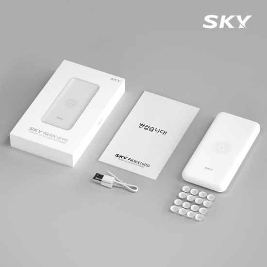 스카이 필 고속충전 무선 보조배터리 10000mAh WX10