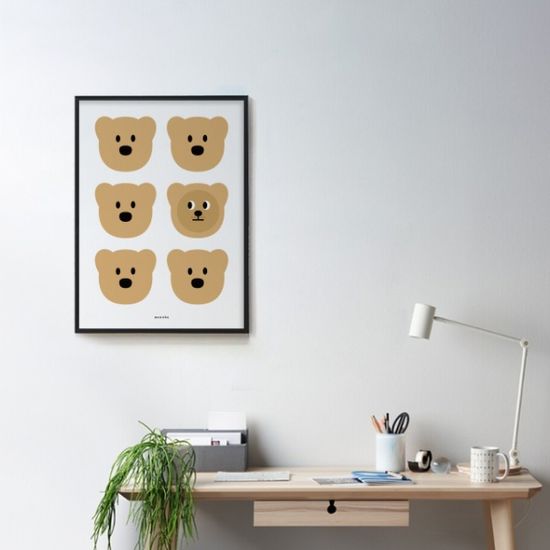 테디베어 강아지 M 디자인 포스터 동물