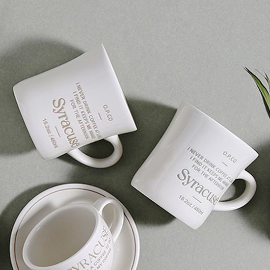 시라쿠스 레터링 오목머그 420ml 2color 택