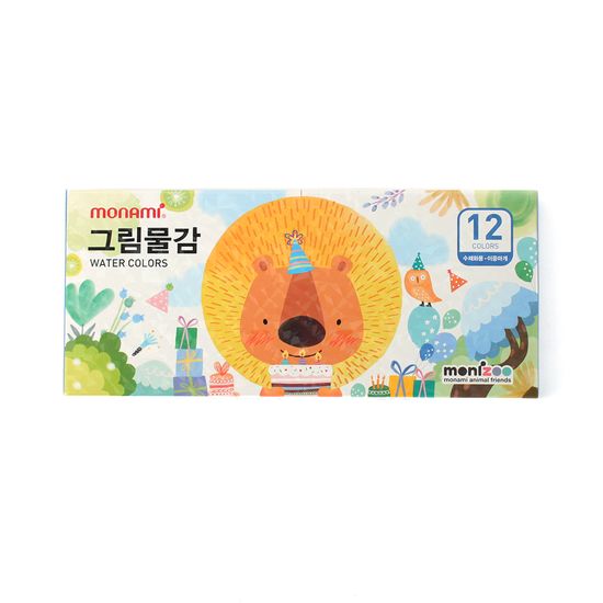 모나미 12색 그림물감(블루)/ 미술준비물 수채화물감