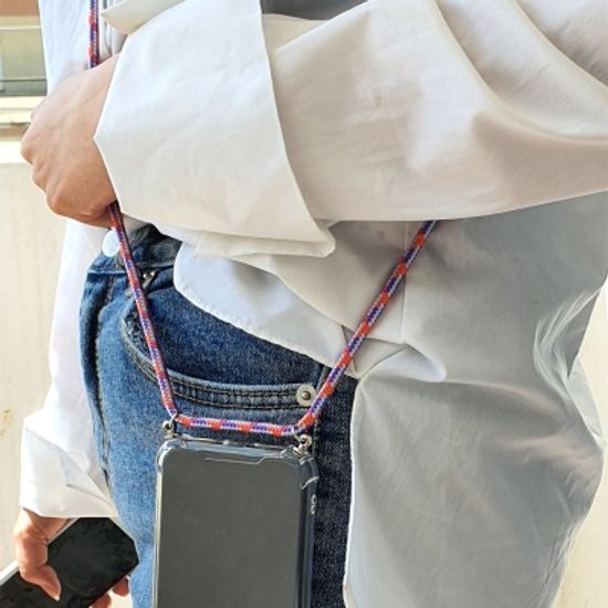 갤럭시M10 연예인 핸드폰줄 넥스트랩 투명 폰케이스