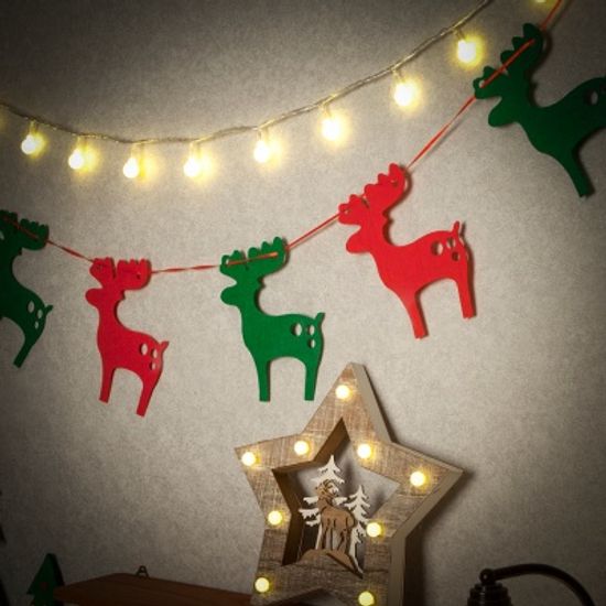 크리스마스 패브릭 가렌드(사슴)/성탄 트리장식 벽장
