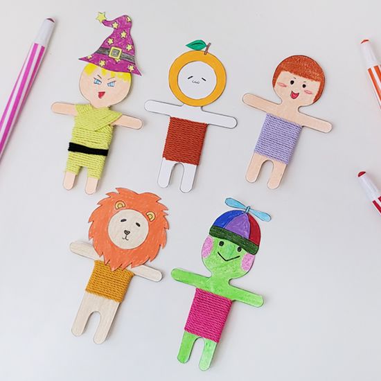 걱정인형 만들기 패키지 DIY KIT(5인) 컬러링 도안 