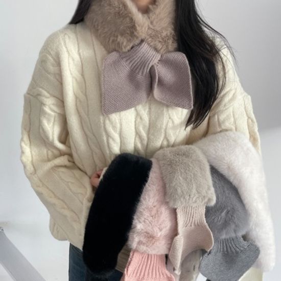 리본 고리형 쁘띠 퍼머플러 991
