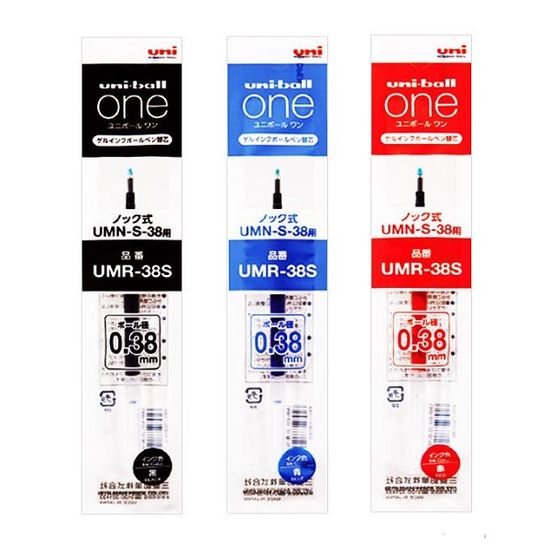 유니 0.38mm 중성펜 유니볼 ONE 리필심 UMR-38S 1개