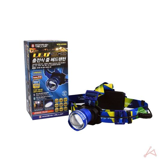 줌 WS-H330 블루 LED 헤드랜턴 충전식(WFG010A)