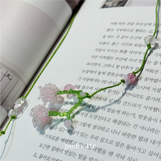 피크모트 튤립 비즈 끈갈피 북마크 
