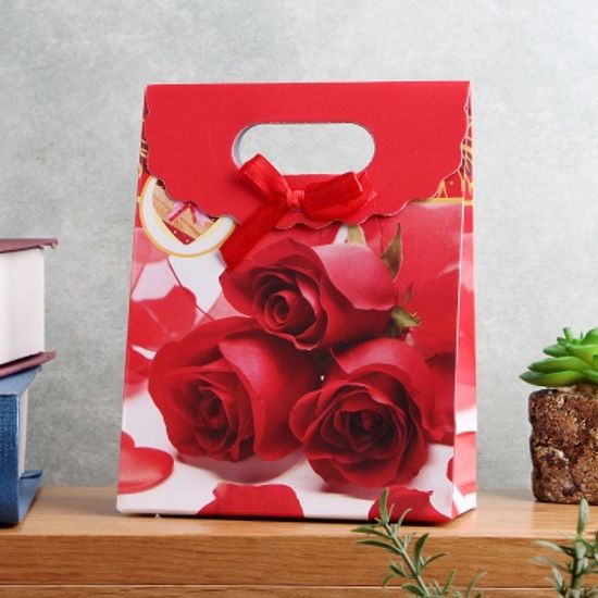 로즈 리본 선물백 / 기념일 선물포장 벨크로 쇼핑백