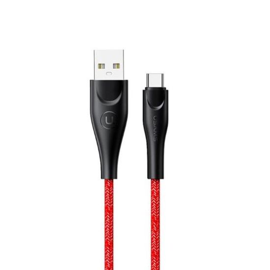 C타입 꼬임방지 충전 데이터 케이블 3m 레드 USAMS