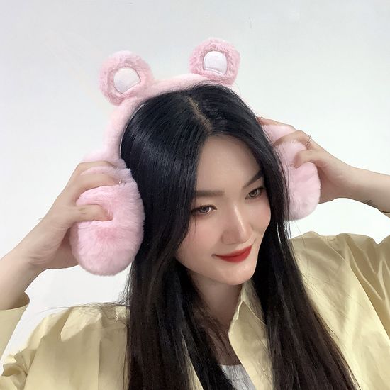 핑크베어 퍼 귀마개 곰돌이귀마개 캐릭터이어머프