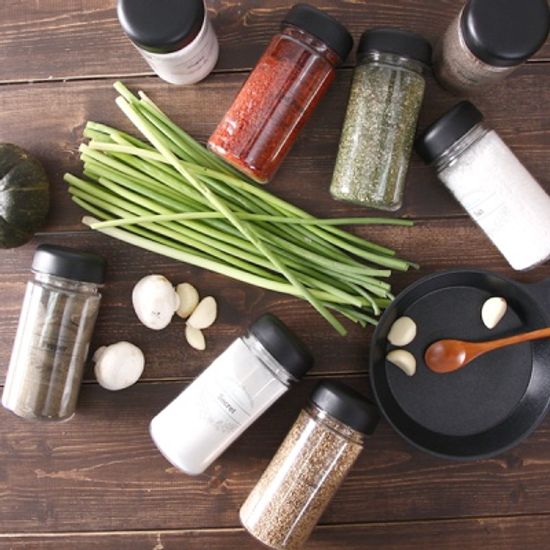 실속형 양념통 4p+self 투명 스티커 8종(블랙&화이트)