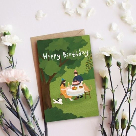 생일카드 Happy birthday ( 연인 ) 캘리그라피 카드