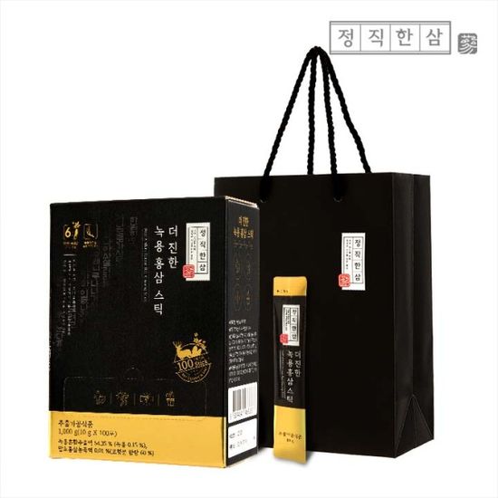정직한삼 더 진한 녹용홍삼스틱 100포 (+쇼핑백)