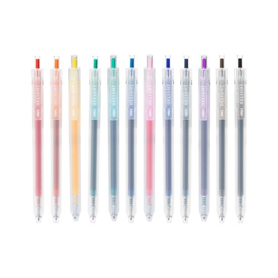 델리 델라이트 중성 컬러 젤펜 잉크펜 12색 0.5mm