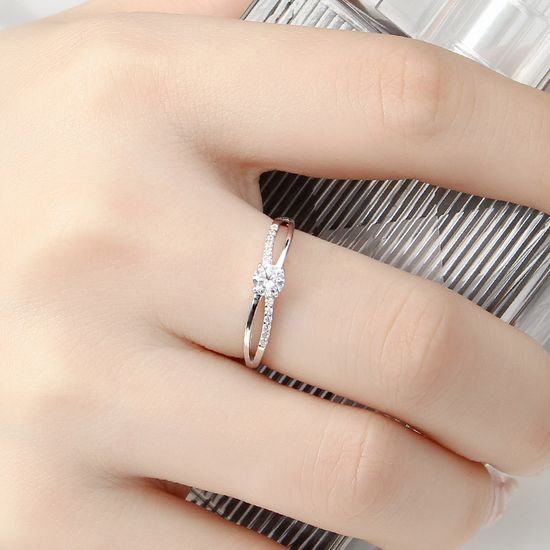 [비쥬홀릭] 실버925 백금도금 샤인리본 오픈링 반지(