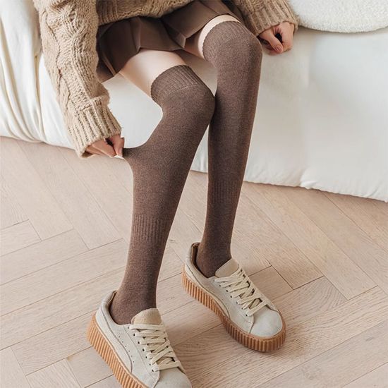 오버 니삭스 반 스타킹 롱 무릎 양말 겨울(WD9378E)