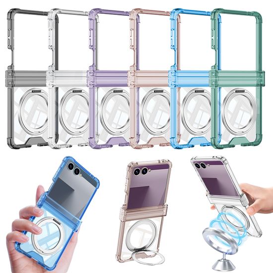 갤럭시 z플립7 링 그립 맥세이프 투명 힌지 폰 케이스