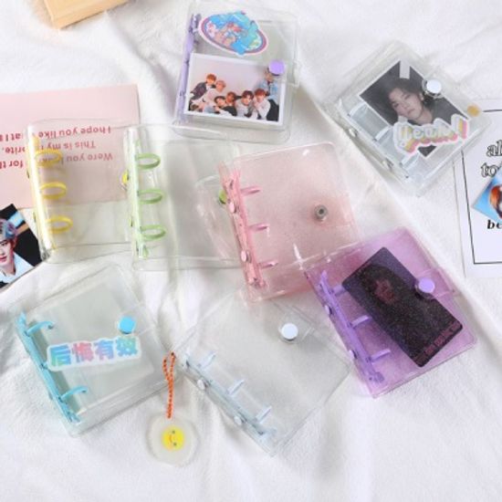 3공 미니 투명 다이어리 커버 반짝이 다꾸 