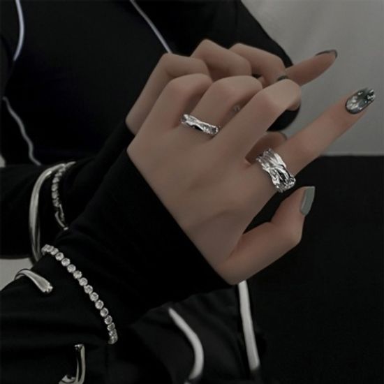 실버 특이한 2종 기이학 오픈링 힙한 반지 레이어드