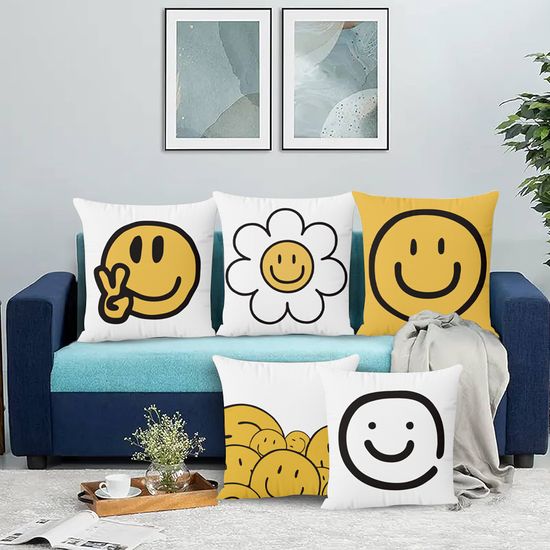 스마일 쿠션 커버 45x45