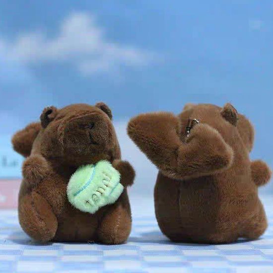 움직이는 날개 카피바라 봉제 동물 인형 키링 키홀더