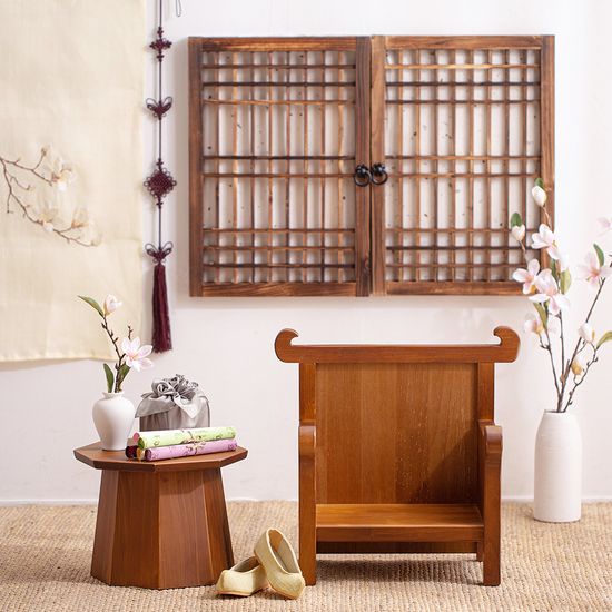 두짝 전통 창문 (52cm) -직접 붙이는 창호지, 문고리