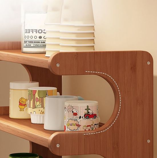 다용도 뱀부원목 정리 선반 2size