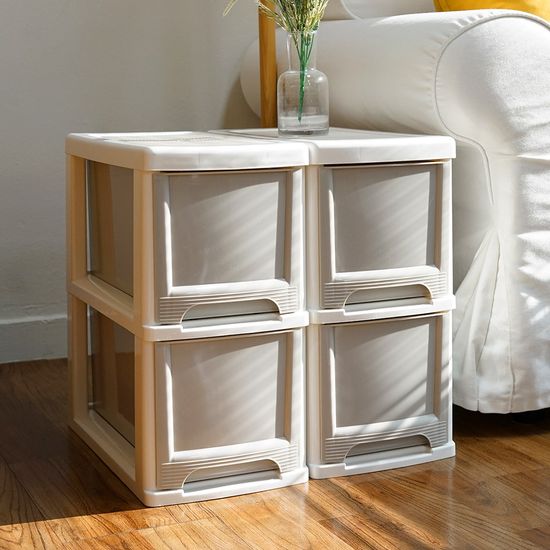 모던 틈새 슬림 서랍장 2단 (바퀴별매) 옷 수납장